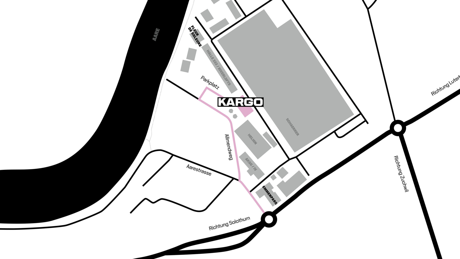 Lageplan Eventlocation im Riverside Zuchwil
